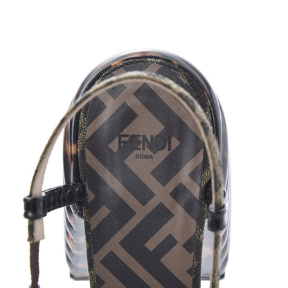 Fendi Jacquard Calfskin FF Tortoise Promenade Slingback Loafer Pumps 40 Tobacco 7 of 8