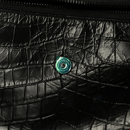 Saint Laurent Crocodile Embossed Calfskin Matelasse Monogram Baby Niki Shoulder Belt Bag Black 4 of 6