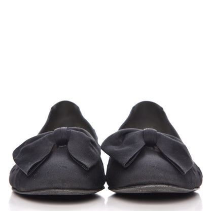 Chanel Mesh Grosgrain Bow CC Ballet Flats 40 Black 2 of 9