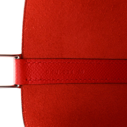 Hermes Epsom Tressage De Cuir Picotin Lock 22 MM Rouge Coeur Bleu du Nord Rouge H 6 of 11
