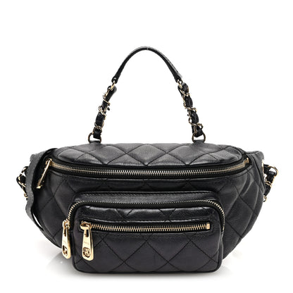 Chanel Iridescent Calfskin Quilted All About Waist Belt Bag Black 1 of 10