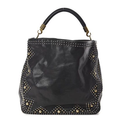 Saint Laurent Calfskin Studded Roady Hobo Black 1 of 8
