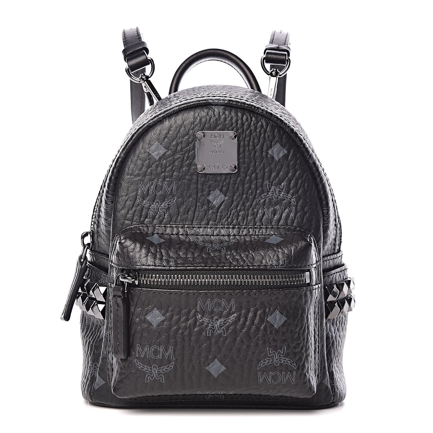 MCM Visetos Side Stud X-Mini Stark Bebe Boo Backpack Black 1 of 10