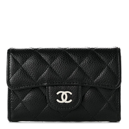 Chanel Caviar Quilted Flap Card Holder Wallet Black 1 of 8