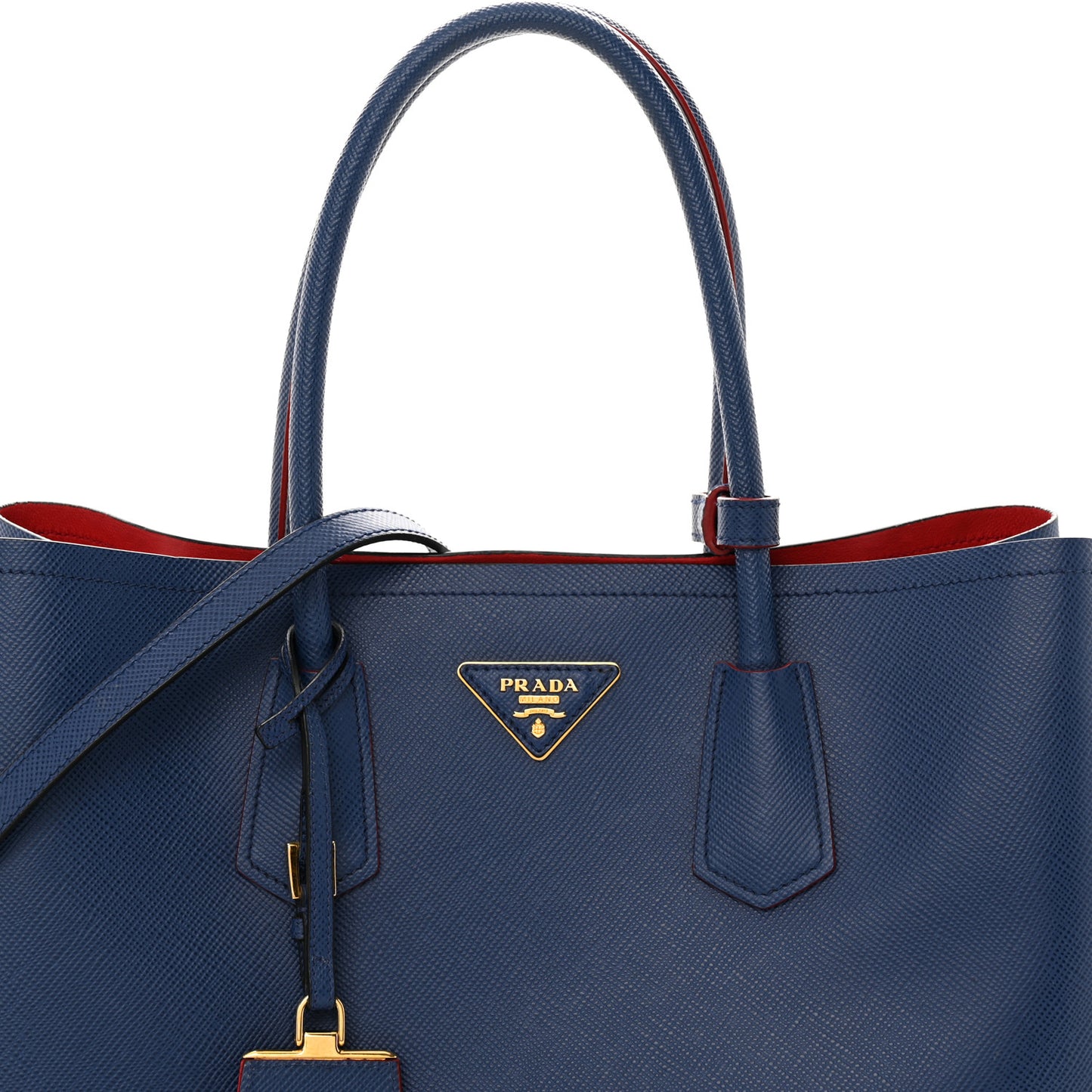 Saffiano Cuir Large Double Bag Bleuette