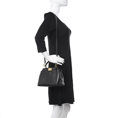 Fendi Nappa Mini Peekaboo Iconic Satchel Black 2 of 8