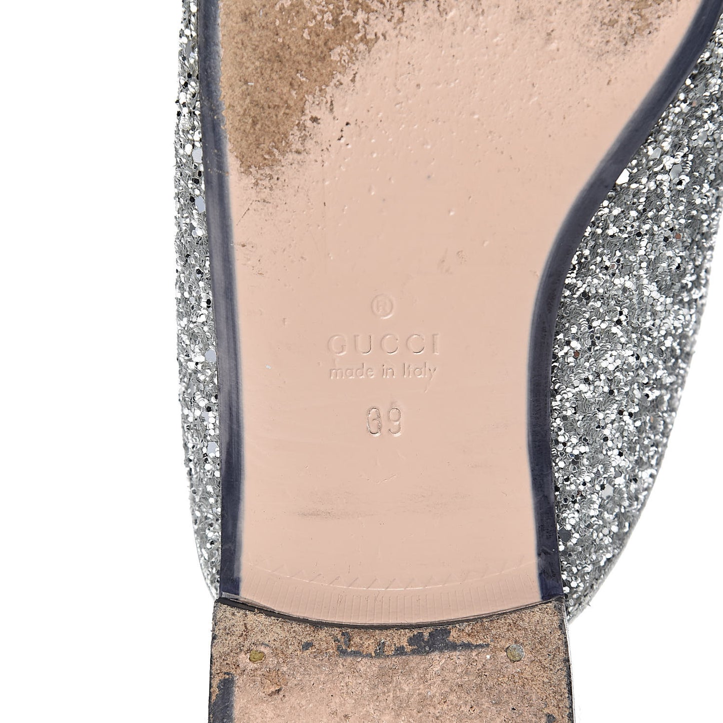 Glitter Womens Princetown Slippers 39 Silver