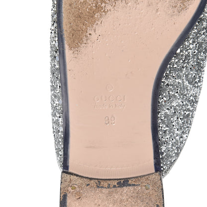 Gucci Glitter Womens Princetown Slippers 39 Silver 8 of 15