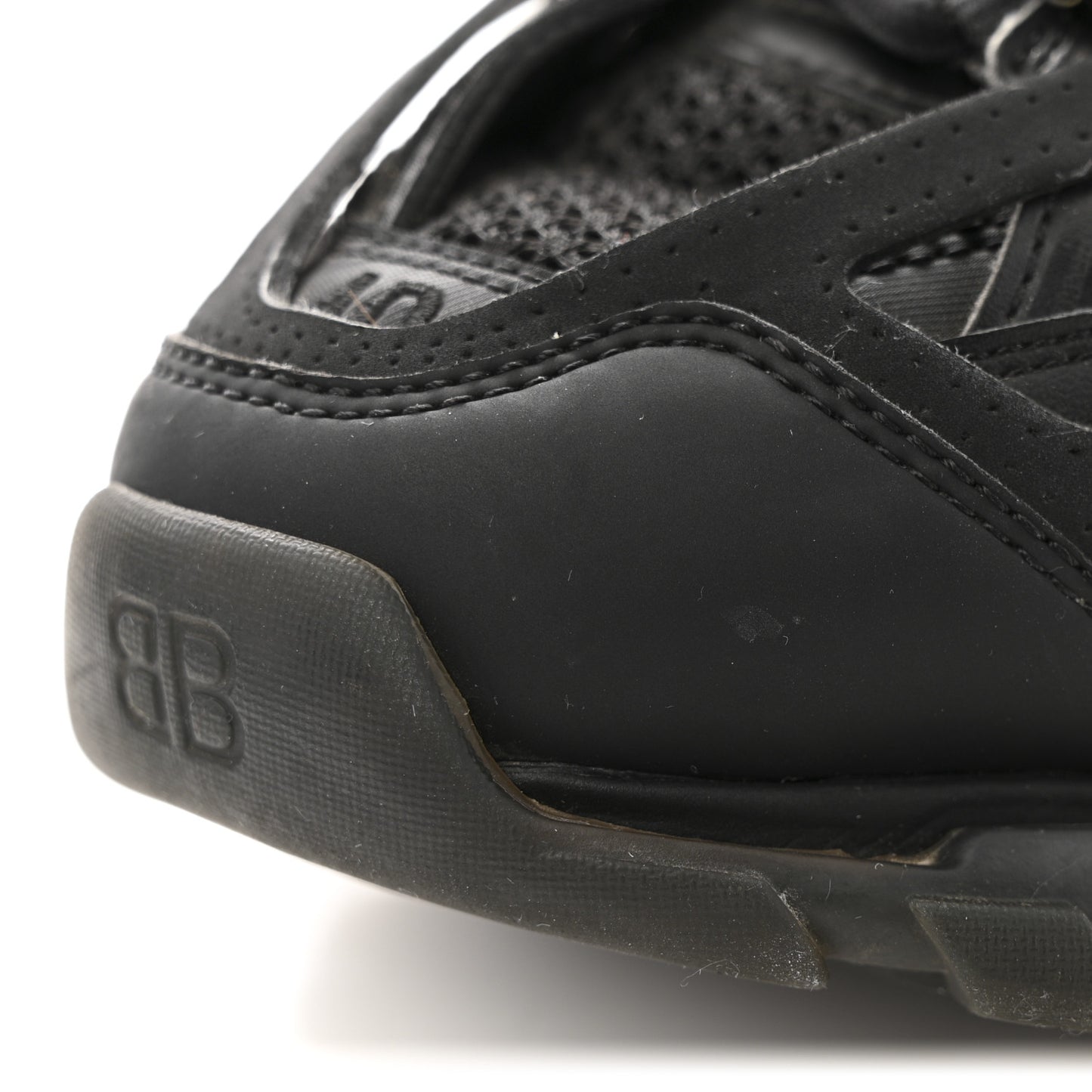 Rubber Mesh Fabric Clear Sole Womens Track Sneakers 40 Black