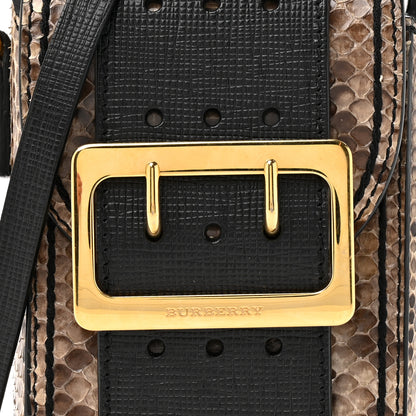 Burberry Snakeskin Grainy Calfskin Oblong Belt Bag Black 8 of 10