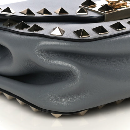 Valentino Garavani Vitello Mini Rockstud Flap Saddle Crossbody Bag Light Stone 7 of 15