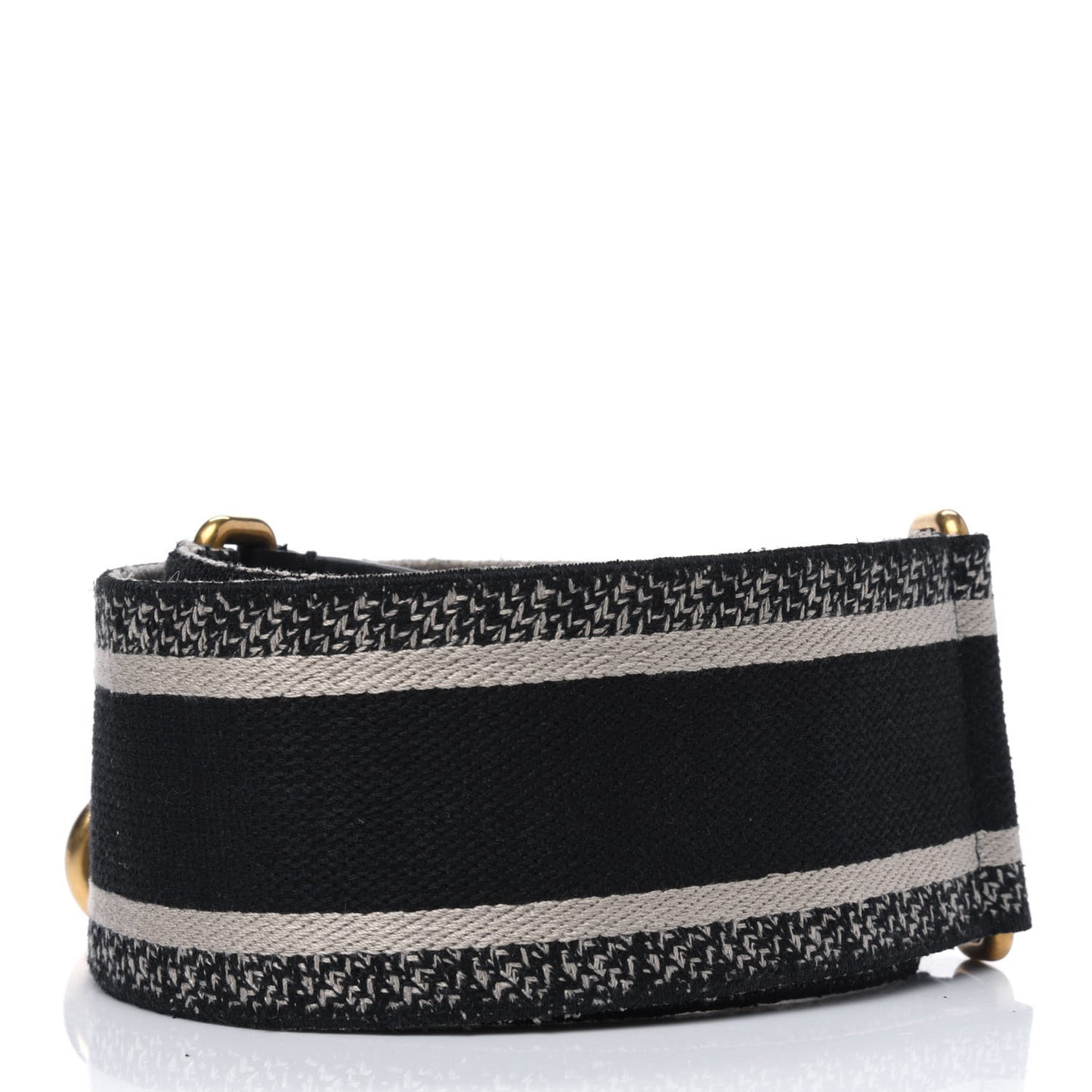 Canvas Embroidered Shoulder Strap Black