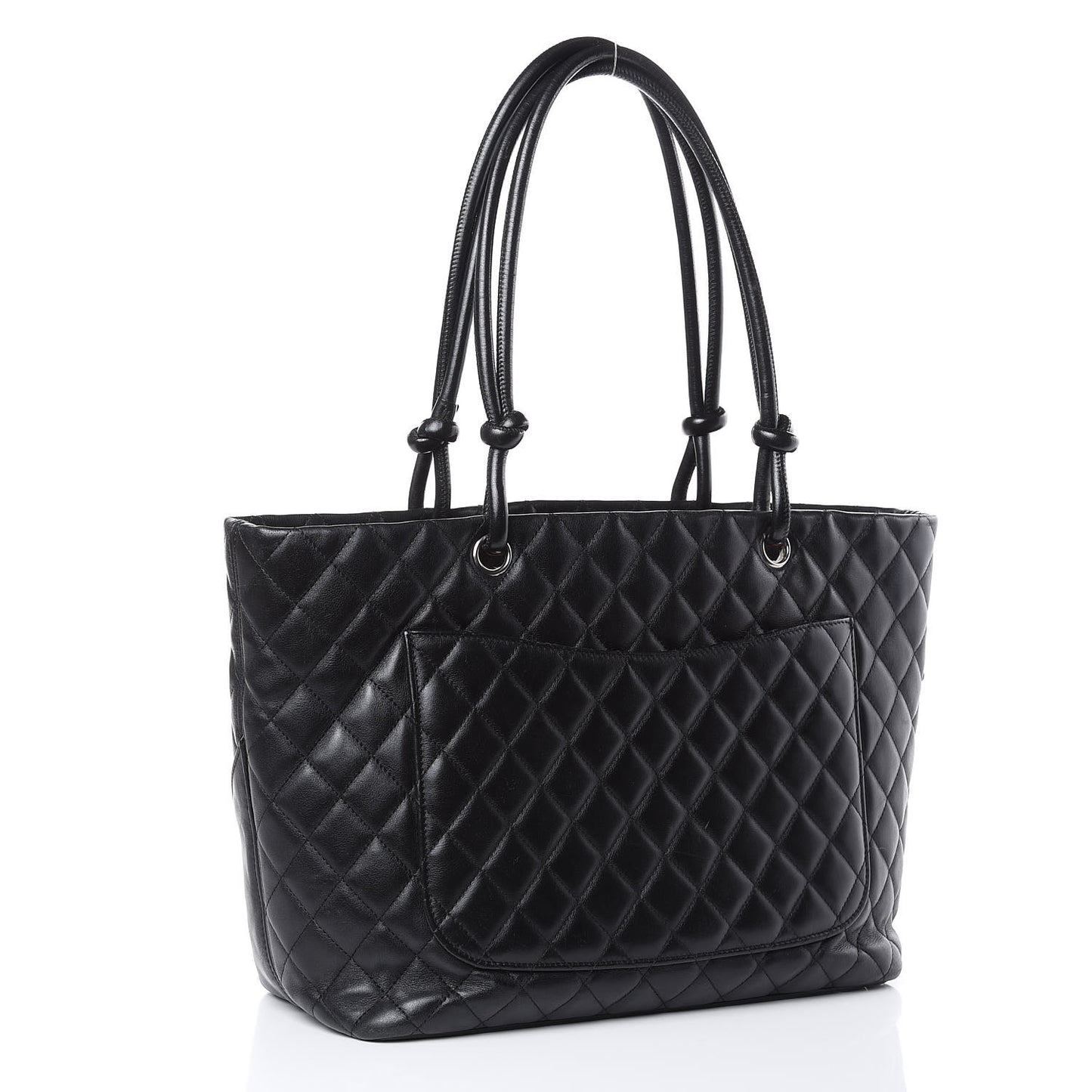 Calfskin Quilted Large Cambon Tote Black