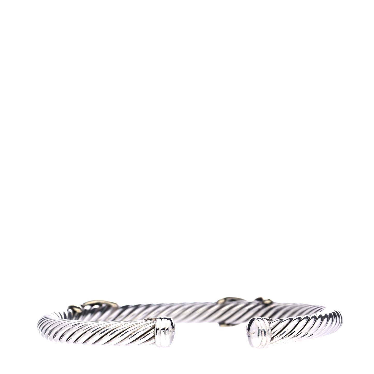 Sterling Silver 14K Yellow Gold 5mm Double X Cable Bracelet