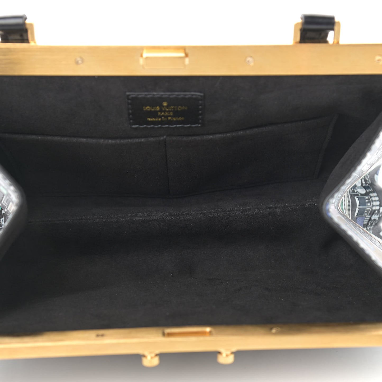 Calfskin Printed Motherboard Crown Frame Bag Multicolor