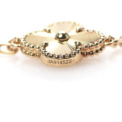 Van Cleef & Arpels 18K Yellow Gold 5 Motifs Guilloche Vintage Alhambra Bracelet 5 of 8