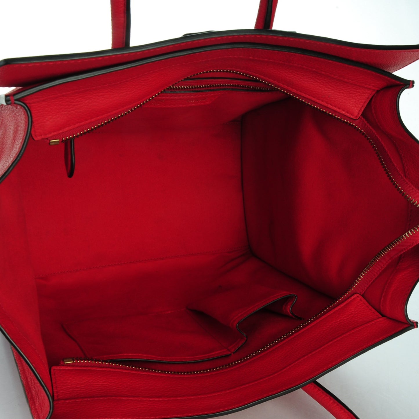 Drummed Calfskin Mini Luggage Coquelicot
