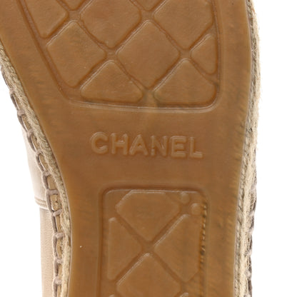 Chanel Lambskin CC Espadrilles 39 Beige Black 7 of 10