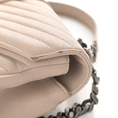 Saint Laurent Sheepskin Matelasse Chevron Monogram Medium College Bag Rose Antic 10 of 11