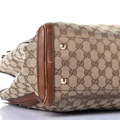 Gucci Monogram Cellarius Calfskin Medium Bella Tote Beige Ebony Cuir 8 of 11
