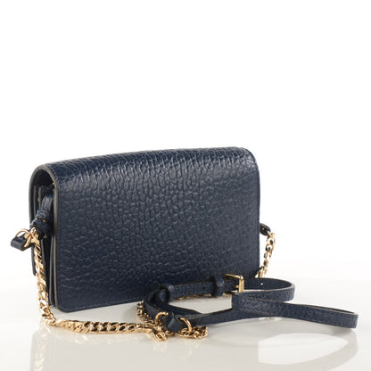 Burberry Signature Grain Clutch With Chain Blue Carbon 3 of 8