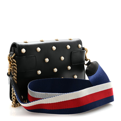 Gucci Nappa Pearl Studded Mini Queen Margaret Broadway Shoulder Bag Black 3 of 11