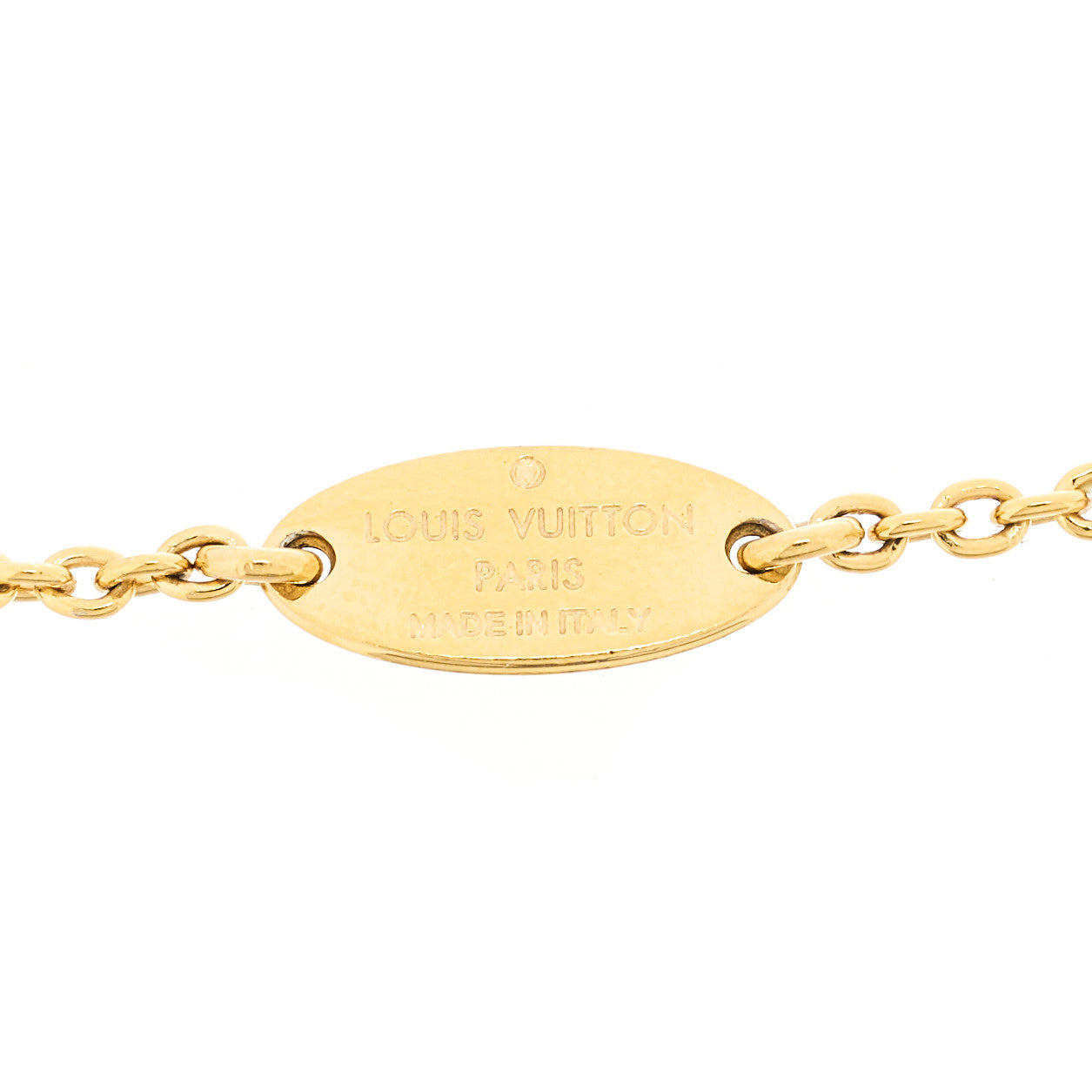 Louis Vuitton Metal Crystal Loulougram Bracelet Gold 4 of 6