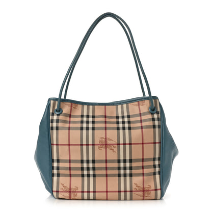 Burberry Haymarket Check Small Knots Canterbury Tote Blue 1 of 9