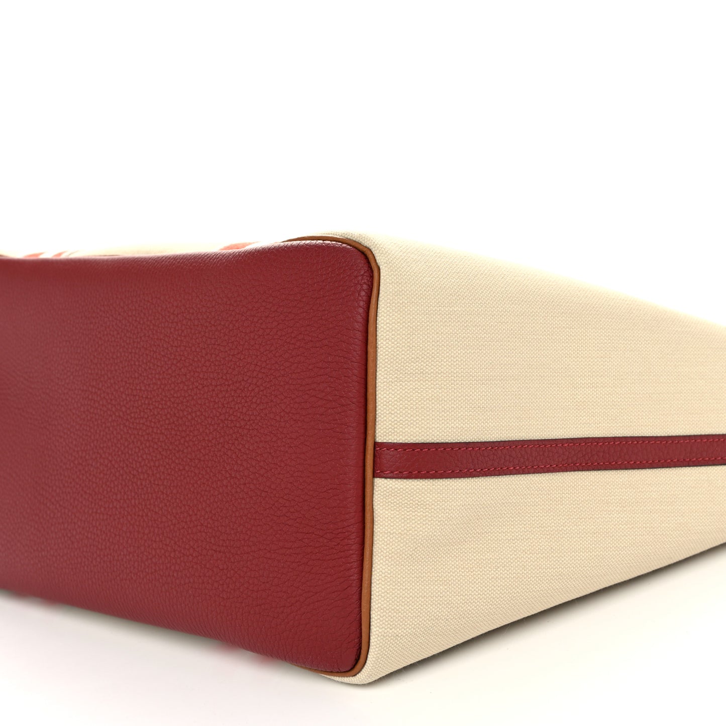 Canvas Taurillon Clemence Pursangle Tote Beton Gold Rouge H Capucine Beton