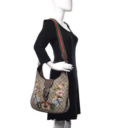 Gucci GG Supreme Monogram Web Embroidered Medium Dionysus Hobo Beige New Acero Multicolor 2 of 9