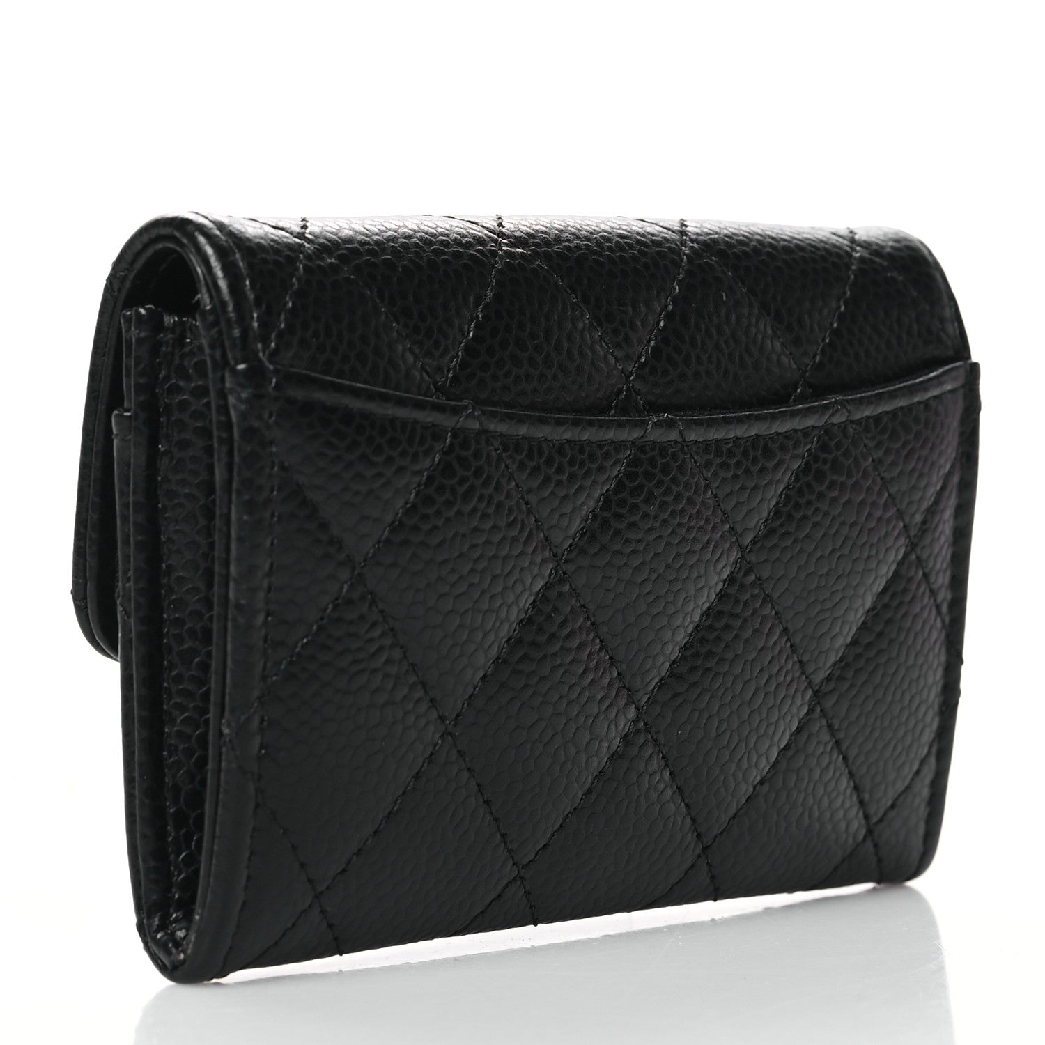 Chanel Caviar Quilted Flap Card Holder Wallet Black 3 of 11