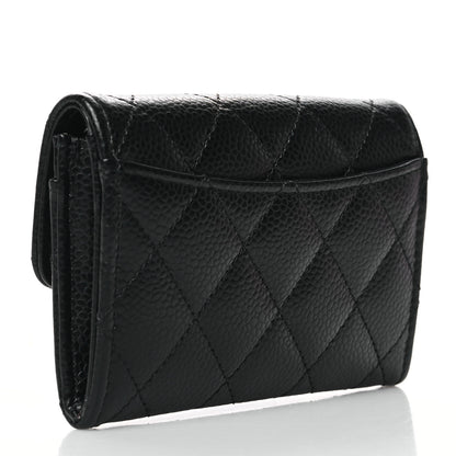 Chanel Caviar Quilted Flap Card Holder Wallet Black 3 of 11