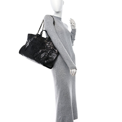 Chanel Glazed Calfskin Medium Deauville Tote Black 2 of 10