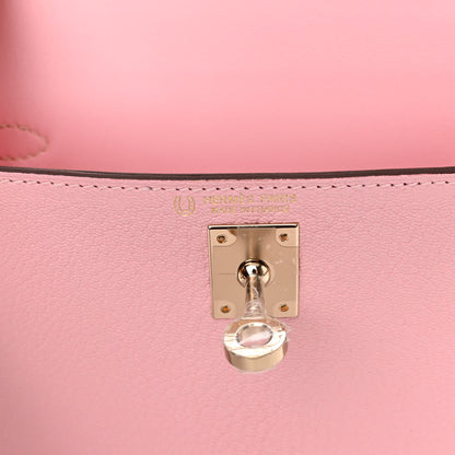 Hermes Chevre Mysore Horseshoe Mini Kelly Sellier 20 Rose Sakura Nata 6 of 11