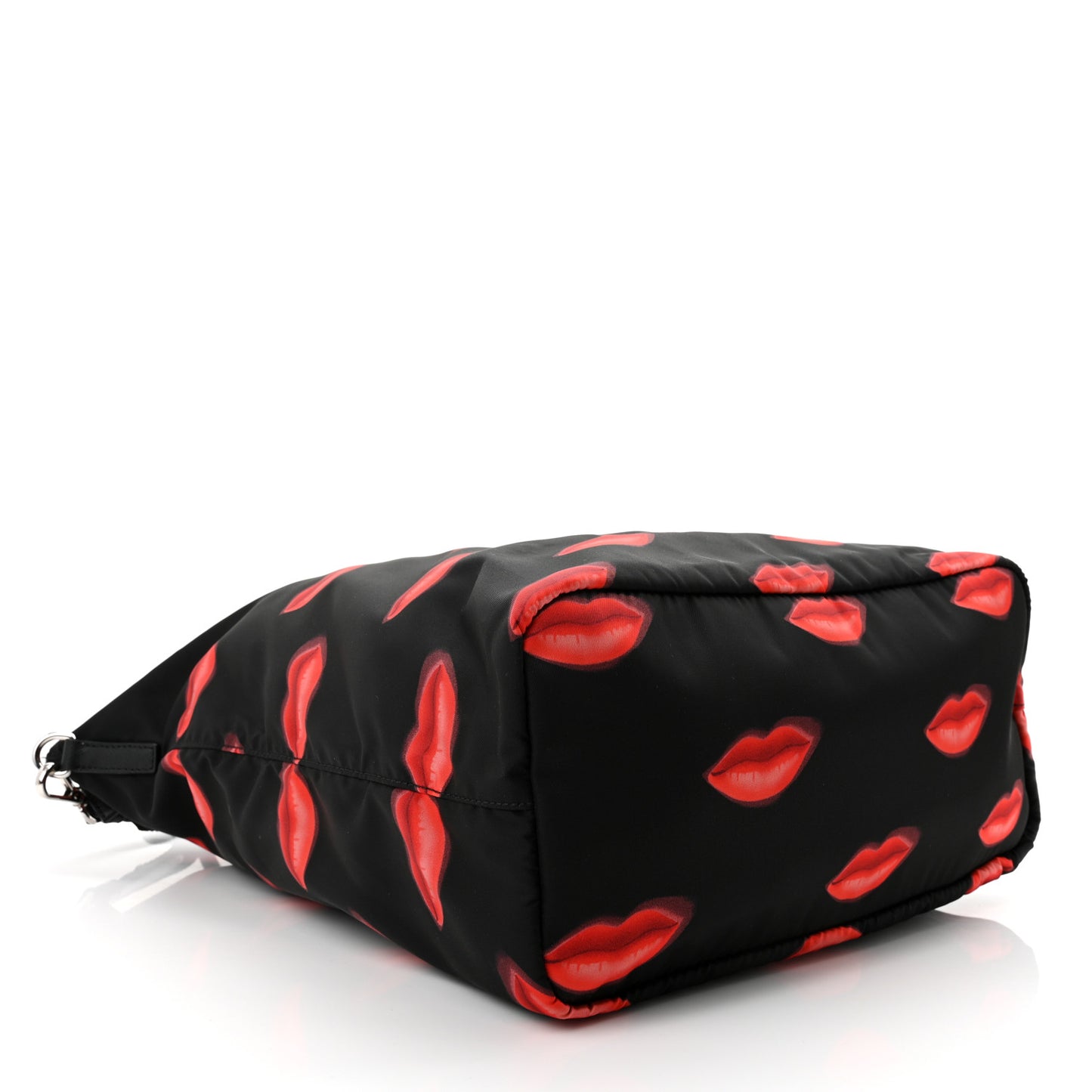 Tessuto Nylon Lips Tote Black