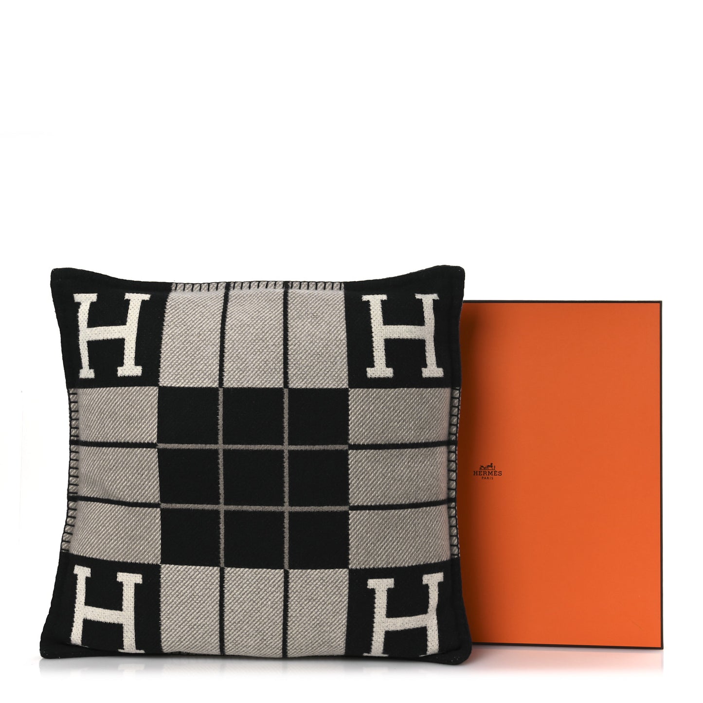 Wool Cashmere Avalon III Pillow PM Ecru Black