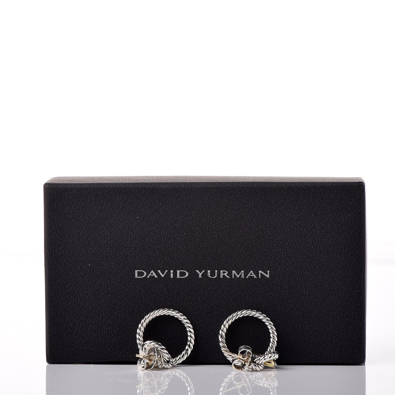 David Yurman Sterling Silver 18K Yellow Gold Cable Classics Doorknocker Earrings 6 of 6