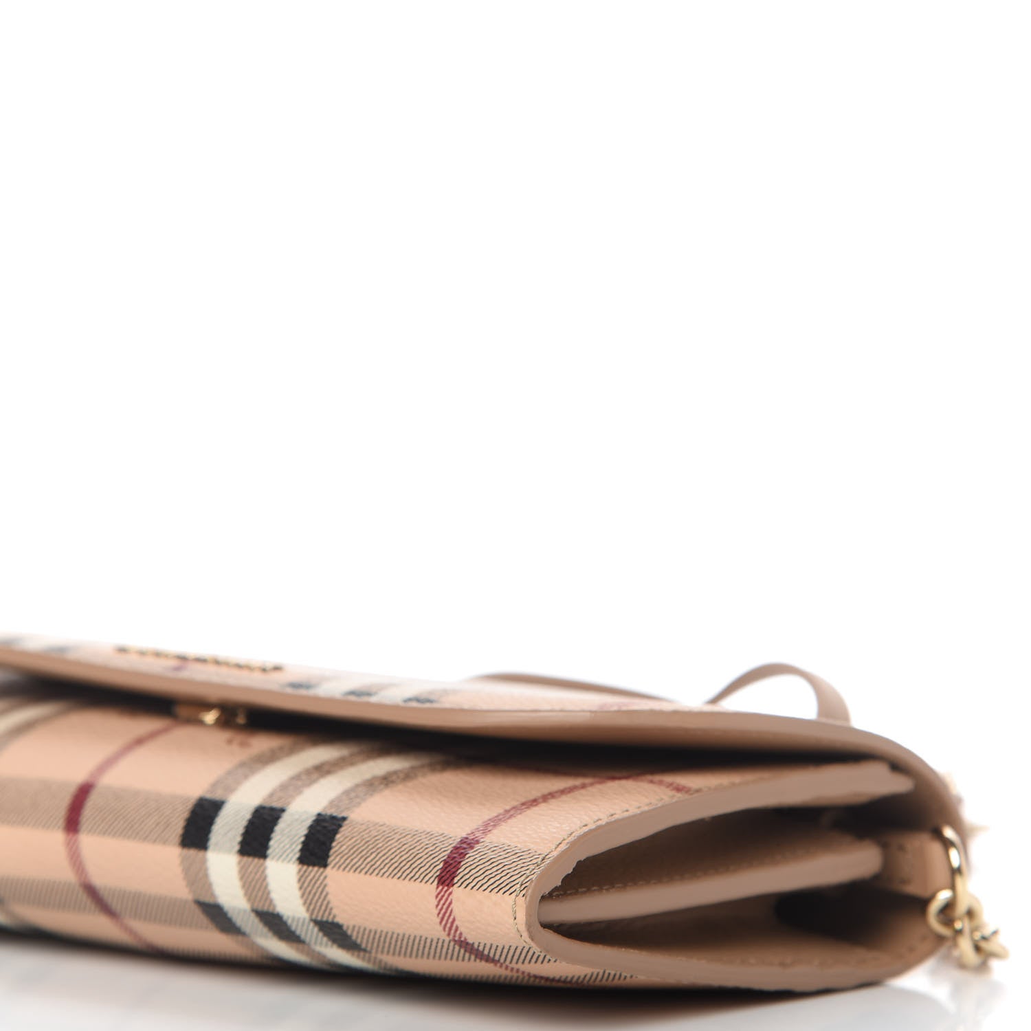 Burberry Haymarket Check Henley Wallet On Chain Mid Camel 7 of 10
