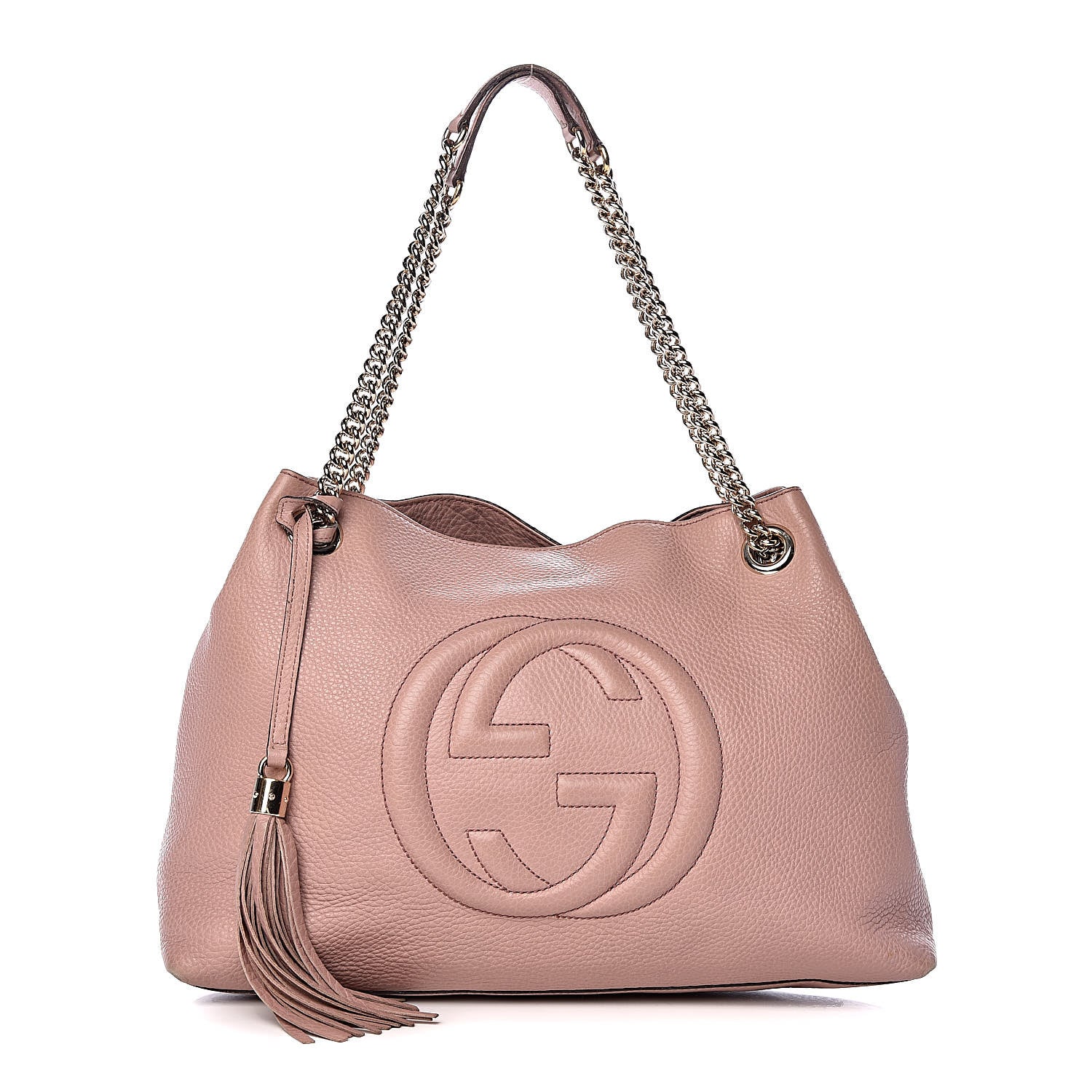Gucci Pebbled Calfskin Medium Soho Chain Shoulder Bag Dark Cipria 1 of 14