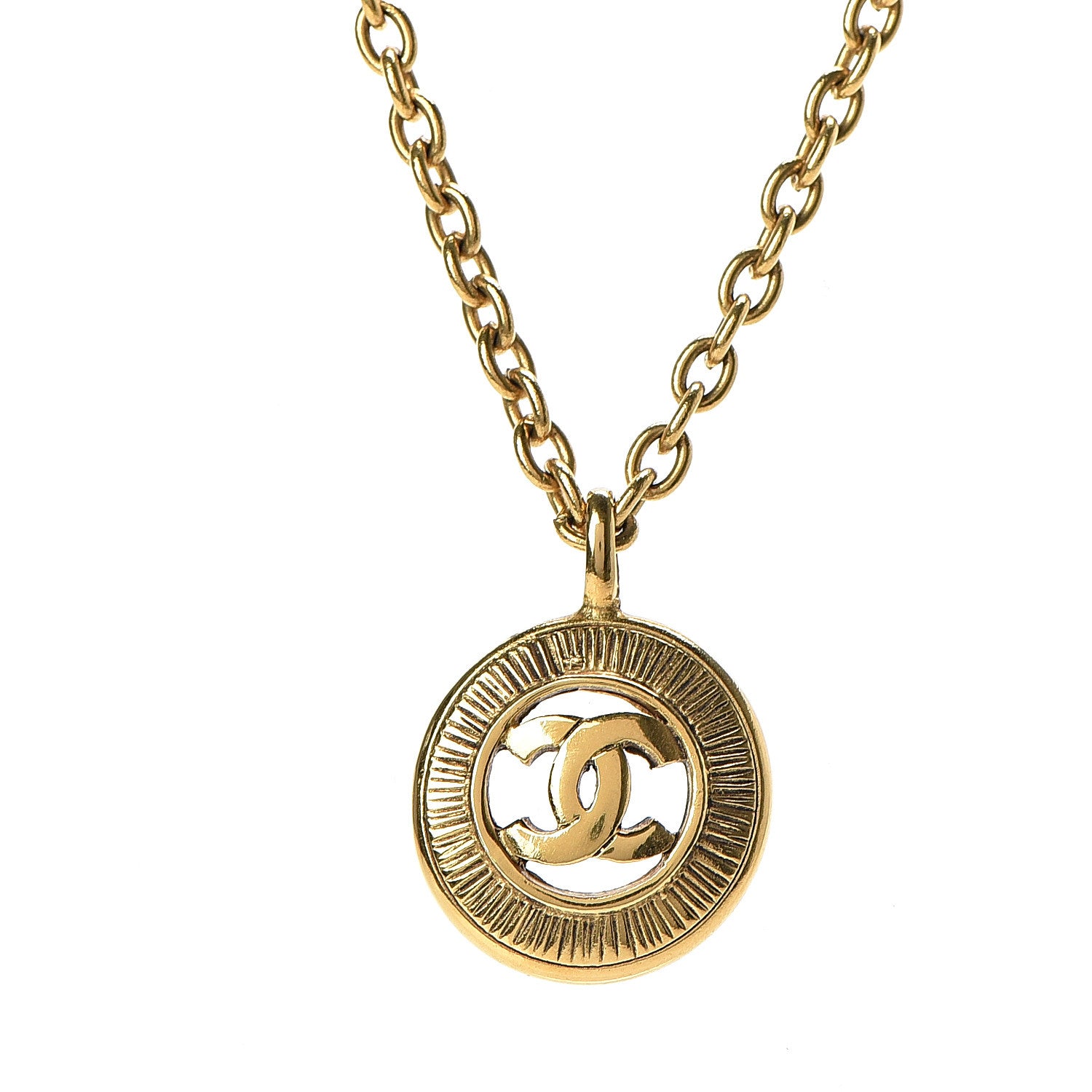 Chanel CC Medallion Chain Necklace Gold 4 of 5
