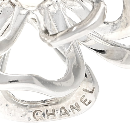 Chanel Sterling Silver Camellia Pendant Necklace 5 of 5