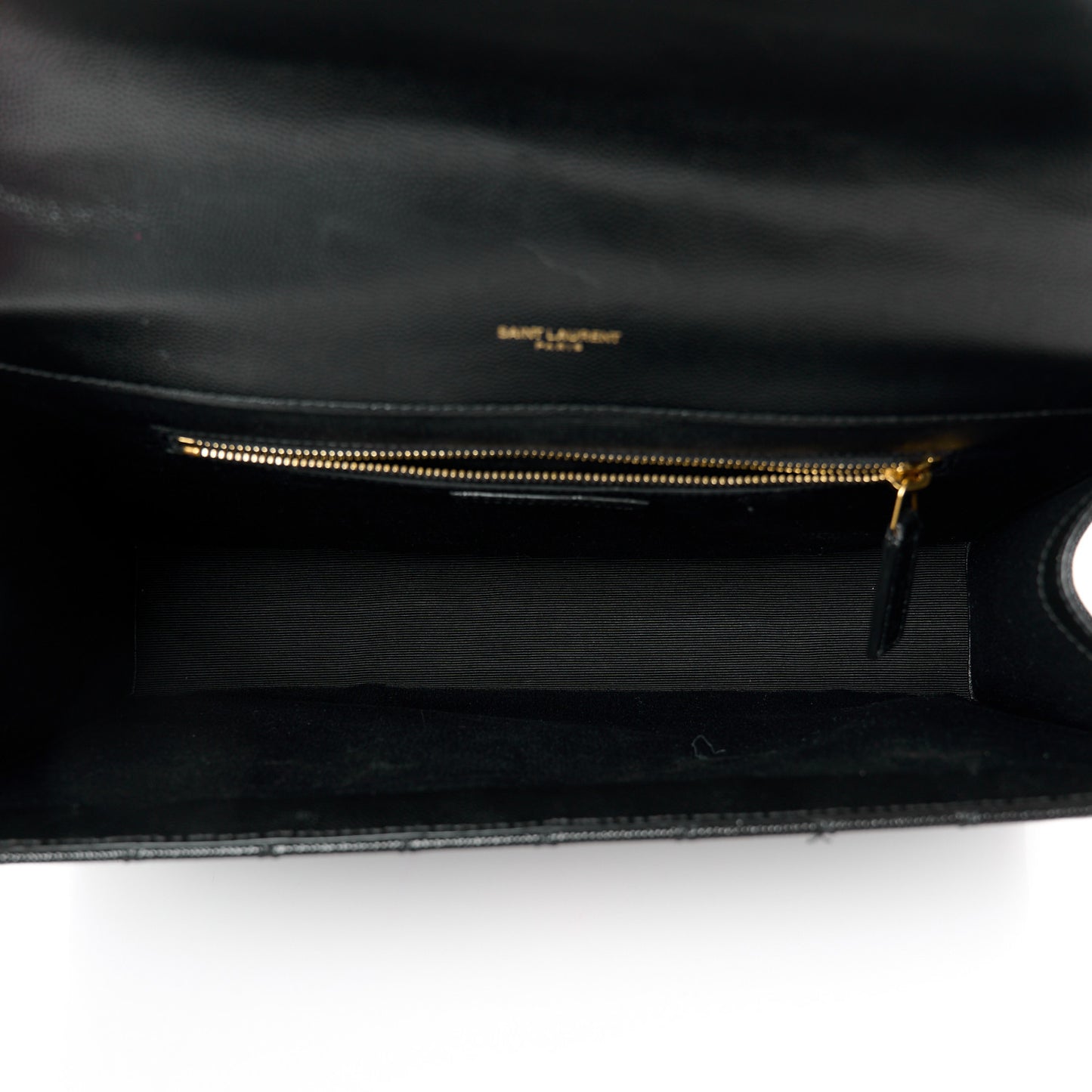 Grain De Poudre Textured Mixed Matelasse Large Triquilt Monogram Satchel Black