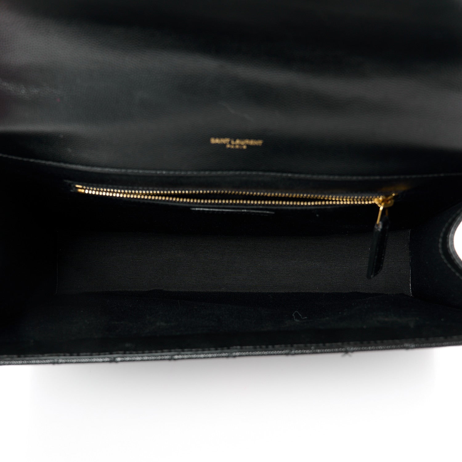 Saint Laurent Grain De Poudre Textured Mixed Matelasse Large Triquilt Monogram Satchel Black 5 of 11