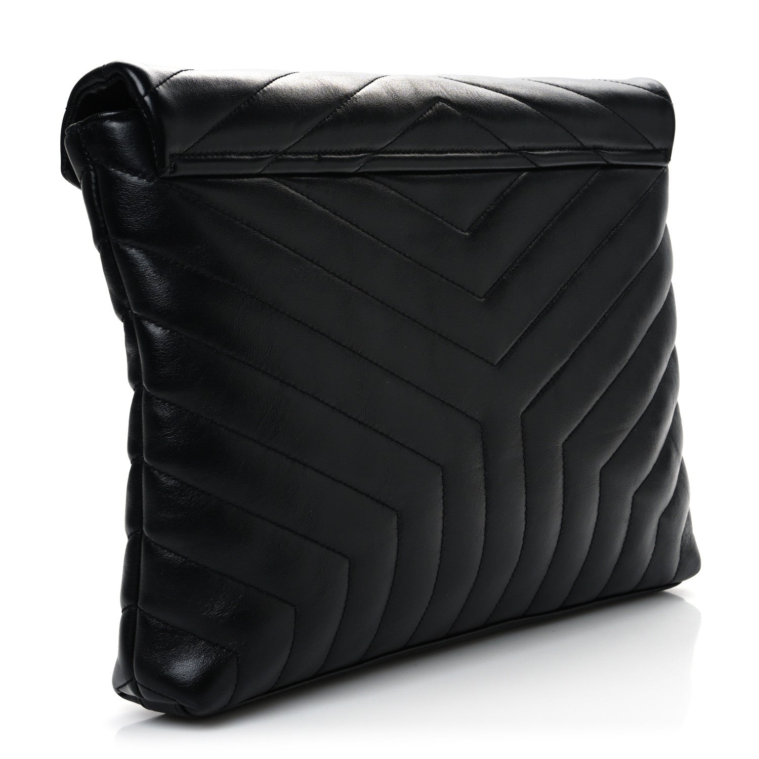 Saint Laurent Calfskin Y Quilted Monogram Loulou Document Holder Black 5 of 25