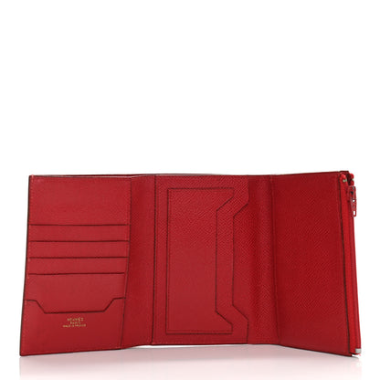 Hermes Courchevel Tri-Fold Compact Wallet Rouge Vif 5 of 12