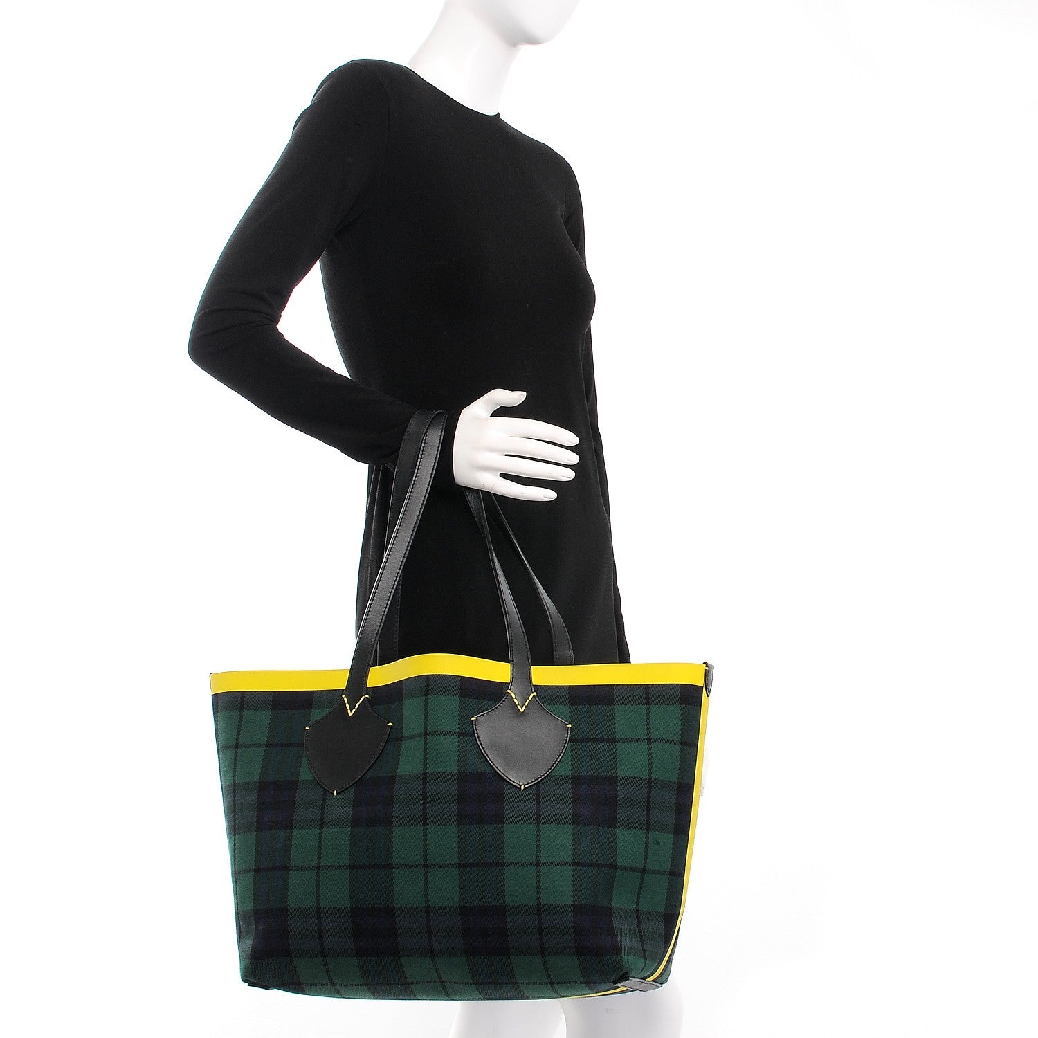 Burberry Vintage Check Medium The Giant Reversible Tote Racing Green Cobalt Blue 2 of 12