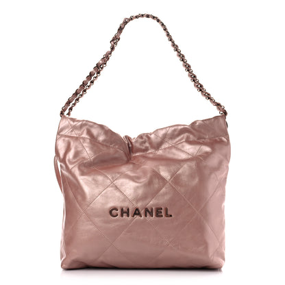 Chanel Metallic Calfskin Quilted Small Chanel 22 Pink 3 of 12