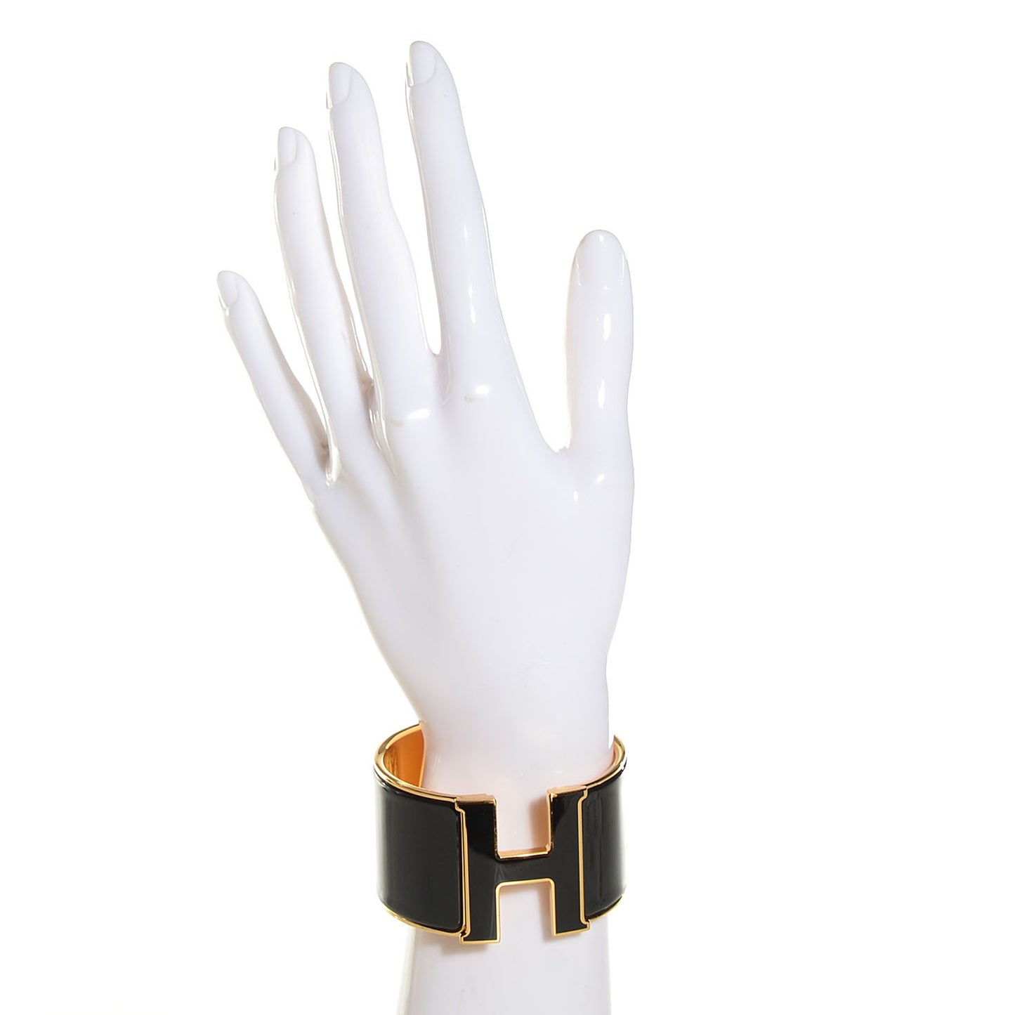 Enamel Extra Wide Clic H Bracelet PM Black