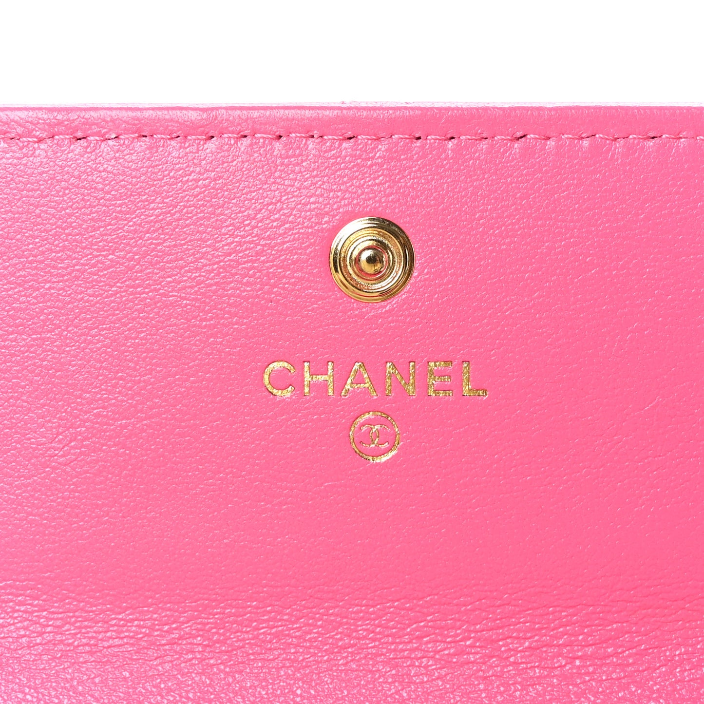Lambskin Quilted Chanel 19 Flap Wallet Dark Pink