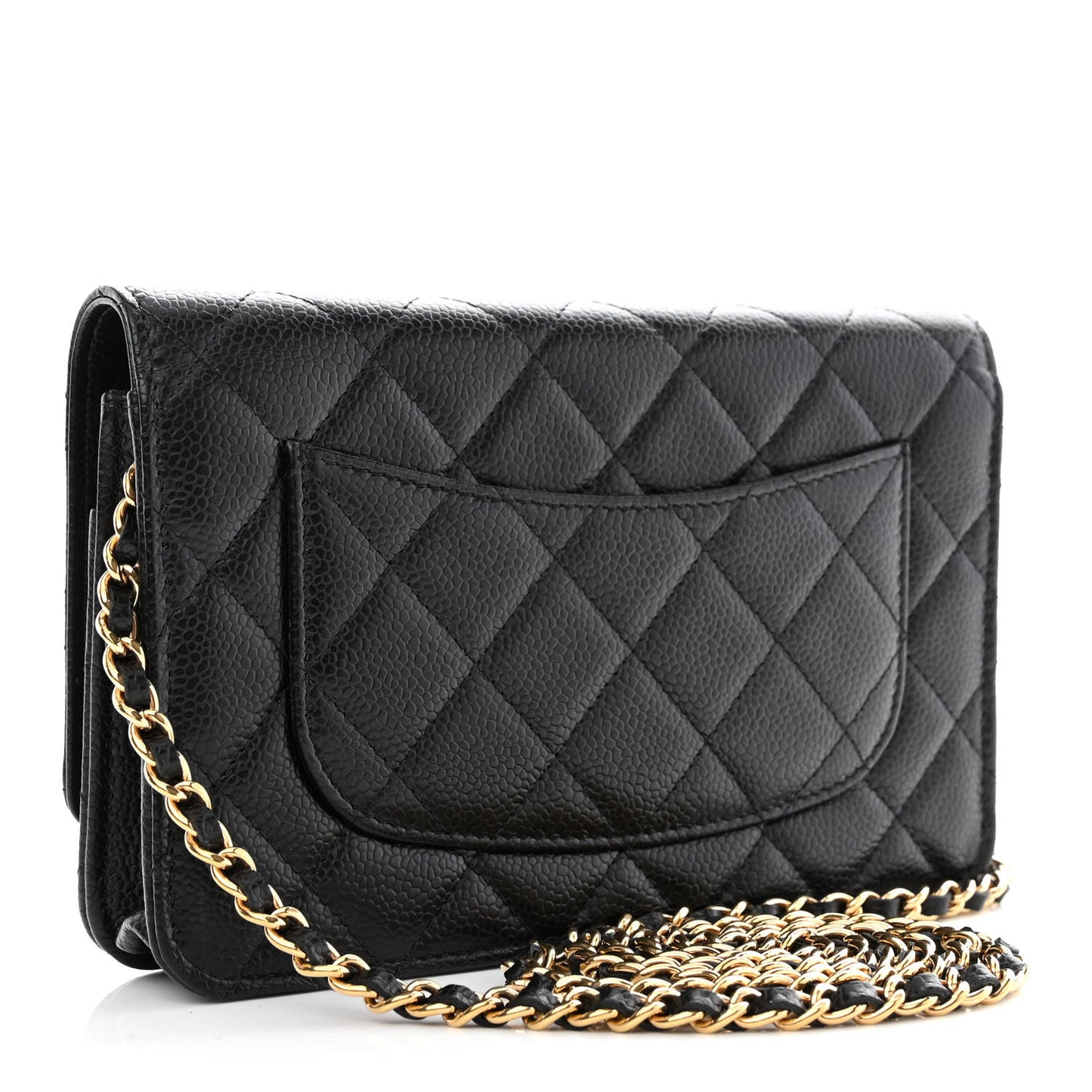 Caviar Quilted Wallet On Chain WOC Black